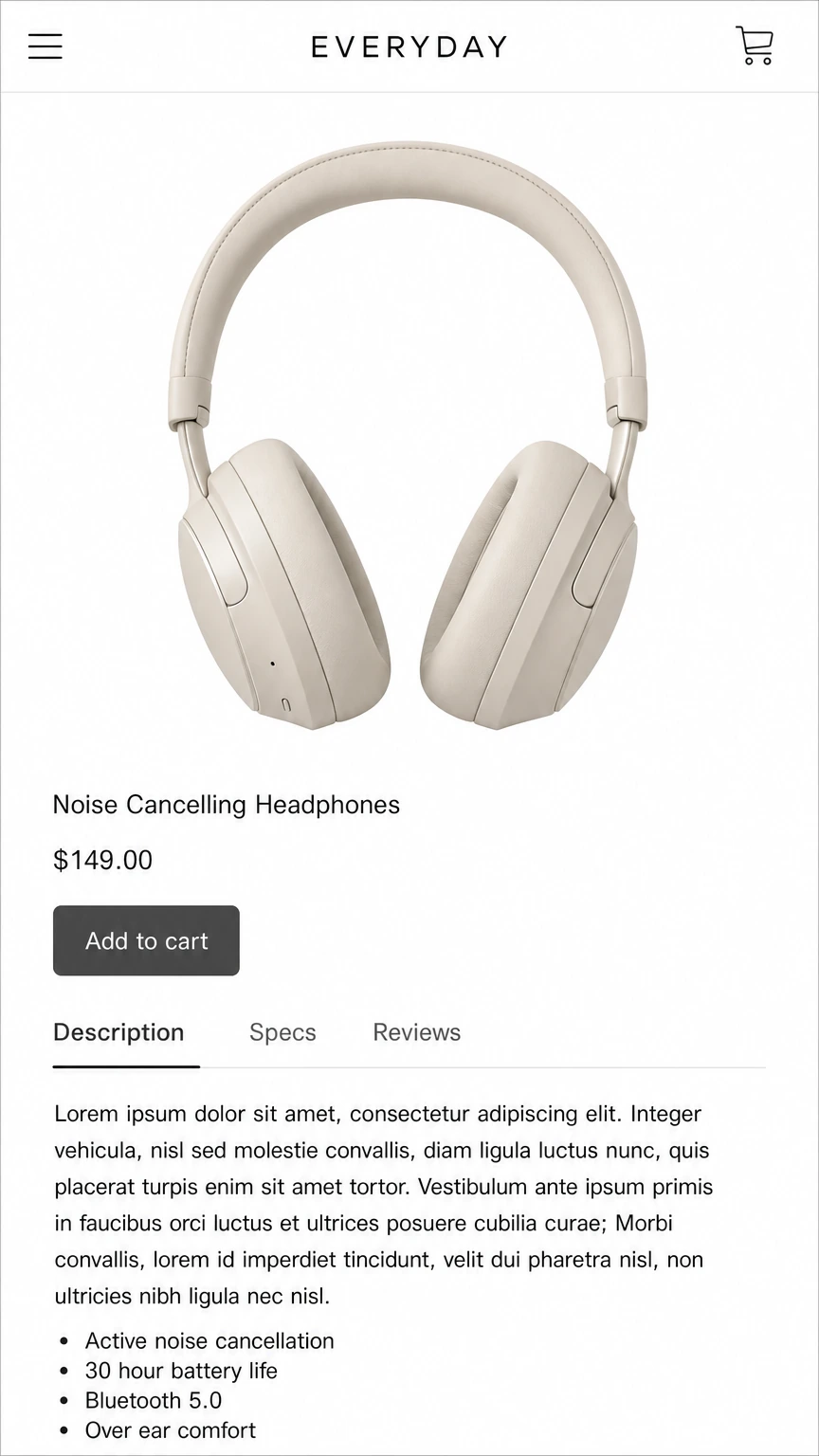 Before - original product page