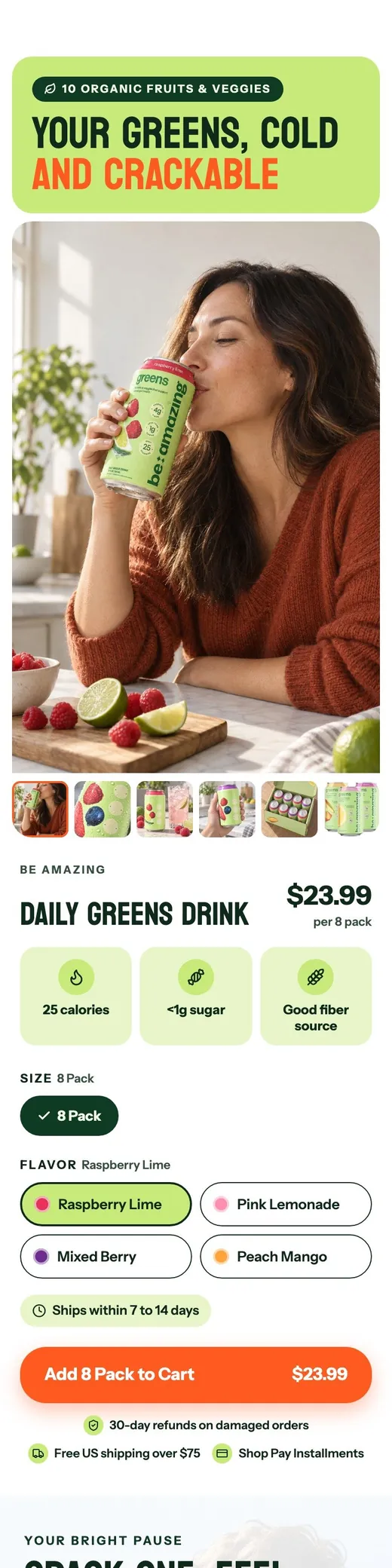 The top of the page Darwiny made for the same greens drink